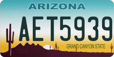AZ license plate AET5939