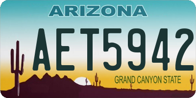 AZ license plate AET5942