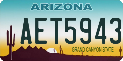 AZ license plate AET5943