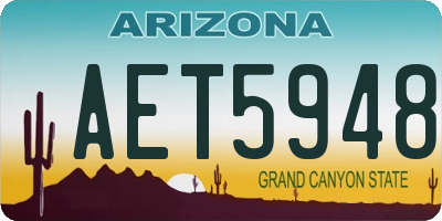 AZ license plate AET5948