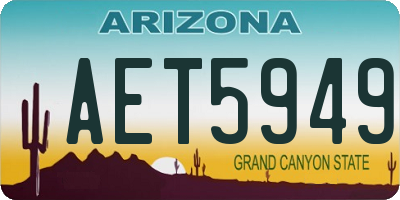 AZ license plate AET5949