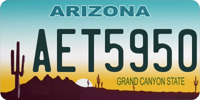 AZ license plate AET5950