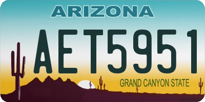AZ license plate AET5951