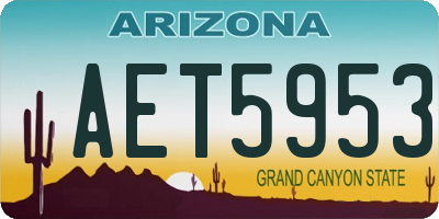 AZ license plate AET5953