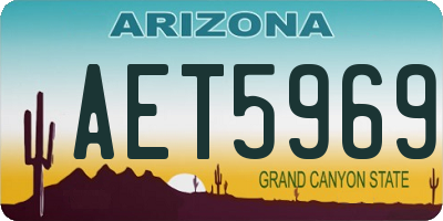 AZ license plate AET5969
