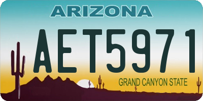 AZ license plate AET5971