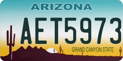 AZ license plate AET5973