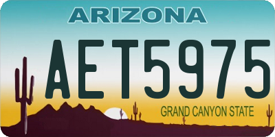 AZ license plate AET5975
