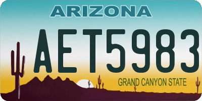 AZ license plate AET5983