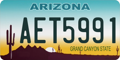 AZ license plate AET5991