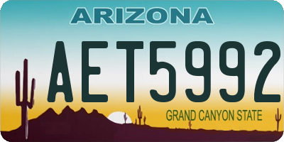AZ license plate AET5992