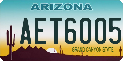 AZ license plate AET6005