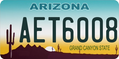 AZ license plate AET6008