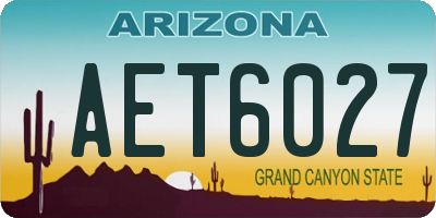 AZ license plate AET6027