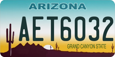 AZ license plate AET6032