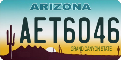 AZ license plate AET6046