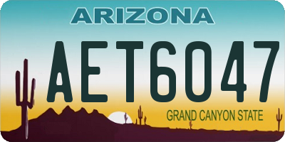 AZ license plate AET6047