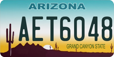 AZ license plate AET6048