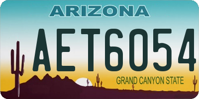 AZ license plate AET6054