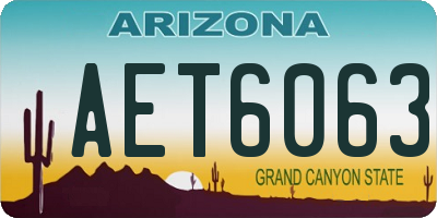 AZ license plate AET6063