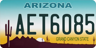 AZ license plate AET6085