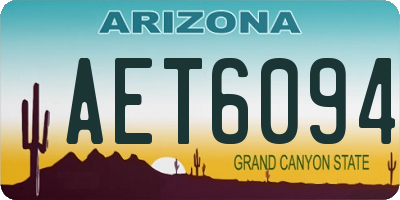 AZ license plate AET6094