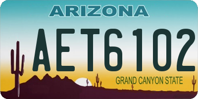 AZ license plate AET6102