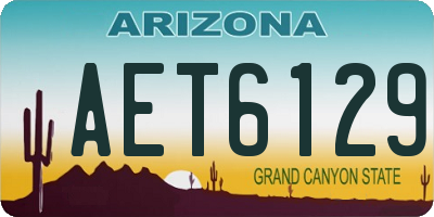 AZ license plate AET6129