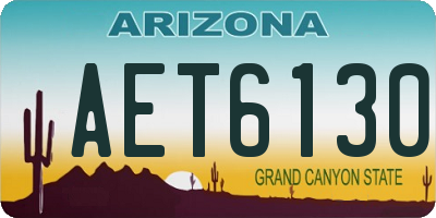 AZ license plate AET6130