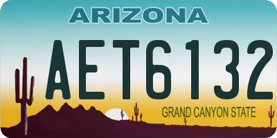 AZ license plate AET6132