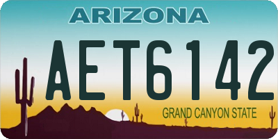 AZ license plate AET6142