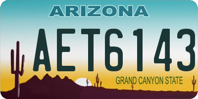 AZ license plate AET6143