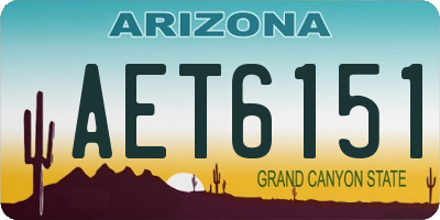AZ license plate AET6151