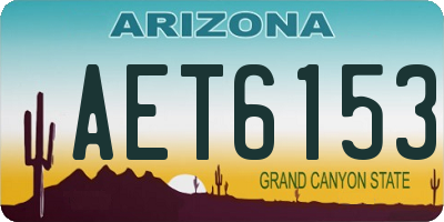 AZ license plate AET6153