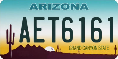 AZ license plate AET6161