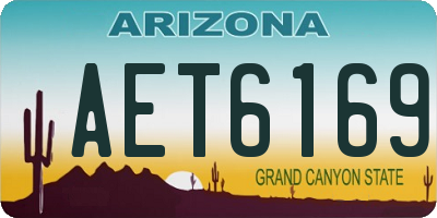 AZ license plate AET6169