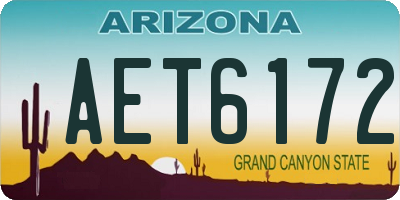 AZ license plate AET6172