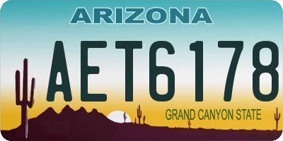 AZ license plate AET6178
