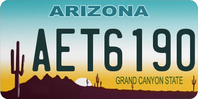 AZ license plate AET6190