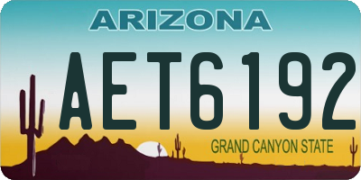 AZ license plate AET6192