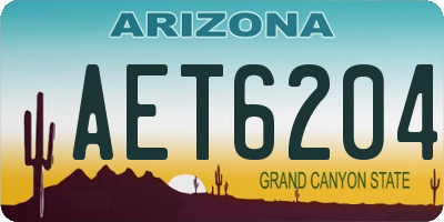 AZ license plate AET6204