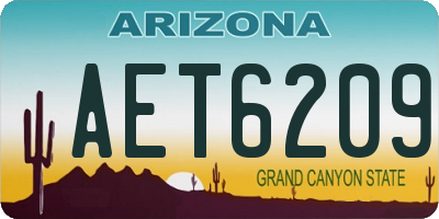 AZ license plate AET6209