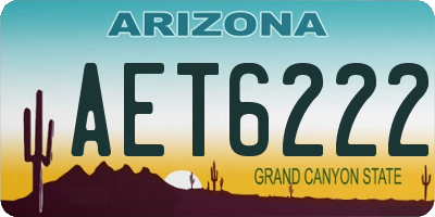 AZ license plate AET6222