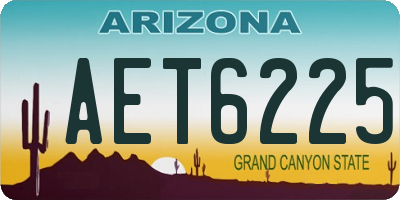 AZ license plate AET6225