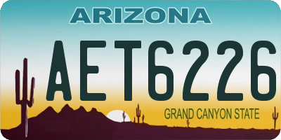 AZ license plate AET6226