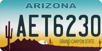 AZ license plate AET6230