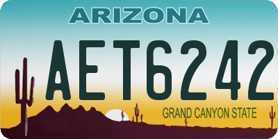 AZ license plate AET6242