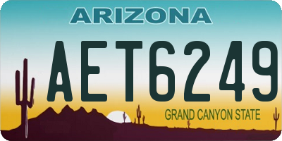 AZ license plate AET6249