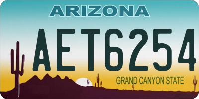 AZ license plate AET6254