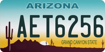 AZ license plate AET6256